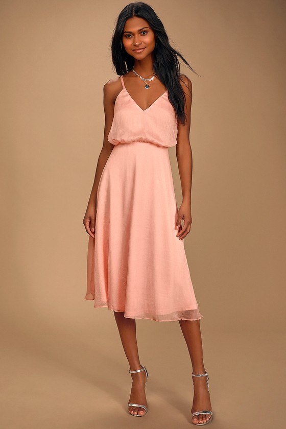 midi light pink dress